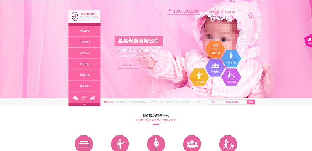 (带手机版数据同步)自适应其他类母婴服务通用网站模板